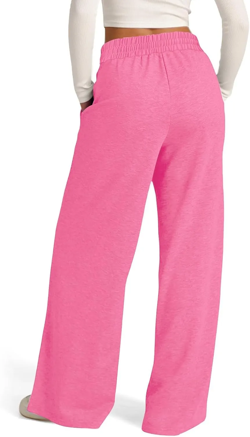 Women's Wide-Legged High-Waisted Yoga Sweatpants with Dressy Casual Loose Fit Fashion